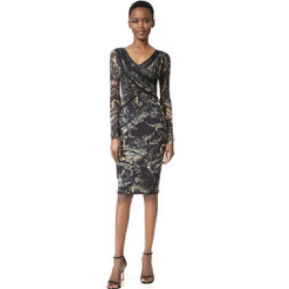 Fuzzi Jean Paul Gaultier Floral Mesh Knit Dress Bodycon Italian Large Y2K H26